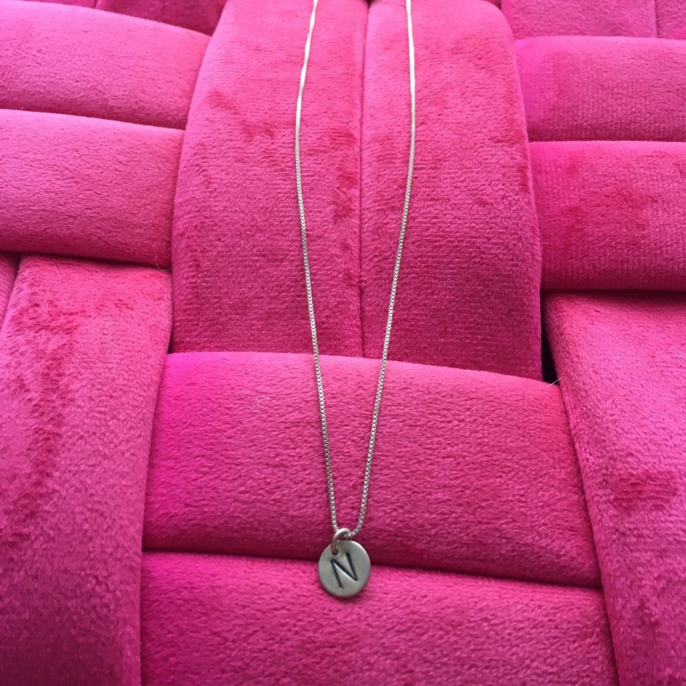 Silver "N" Necklace